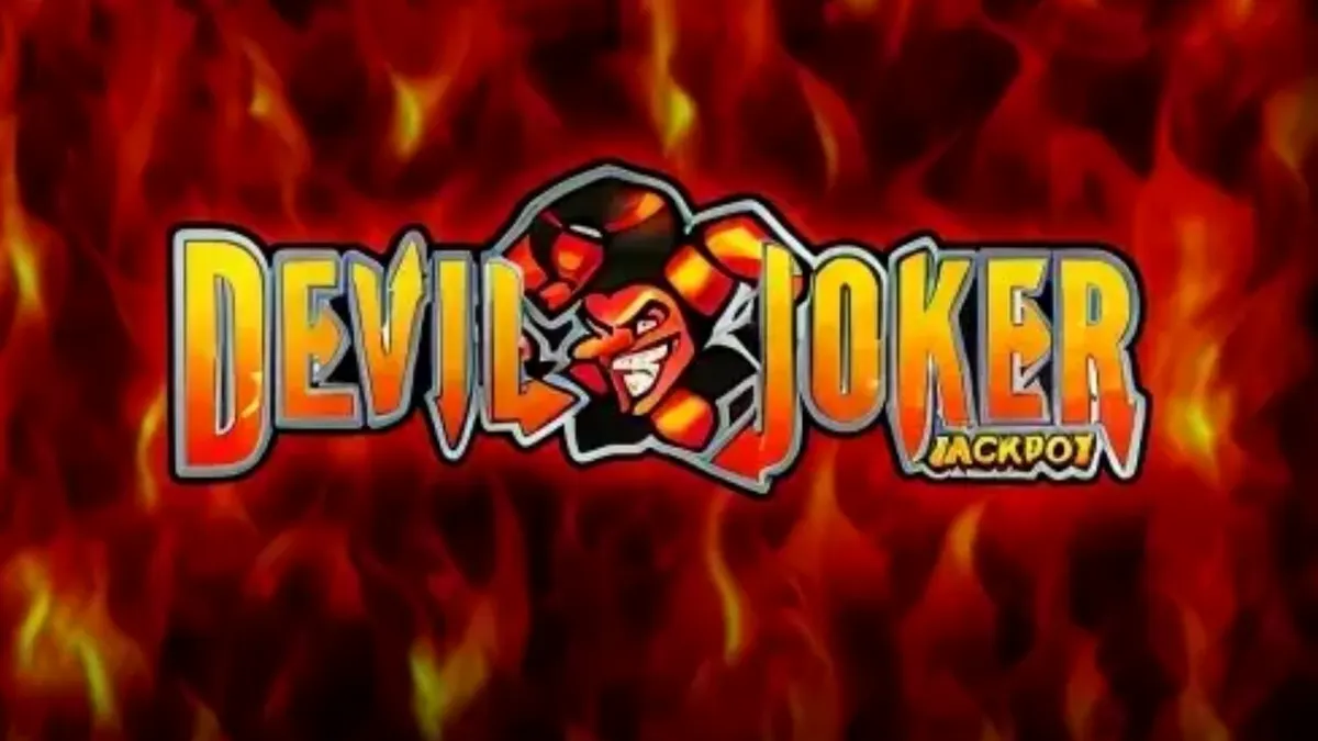Devil Joker Jackpot slot machine interface na may mga nagniningas na simbolo at retro na disenyo.